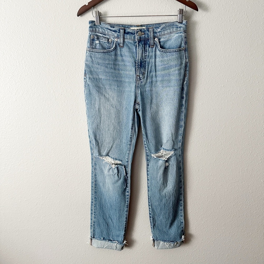 Madewell the Perfect Vintage High Rise Distressed Blue Jeans women's size 26